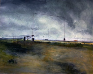 Cross roads- Dungeness’ mixed media on canvas £375 