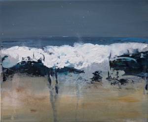 'wave- Porthcurno’ mixed media on canvas £90 